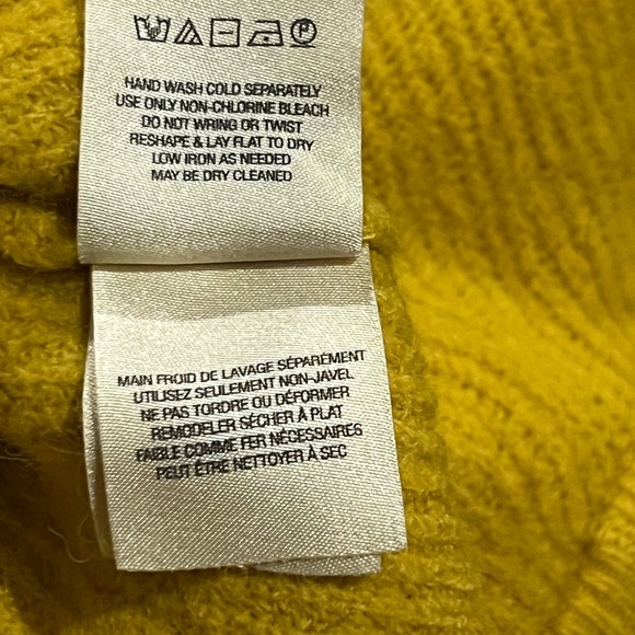 Anthropologie MOTH Cross Neck Chic Yellow Off-Shoulder Sweater XS - Picture 10 of 12